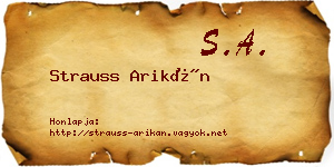 Strauss Arikán névjegykártya